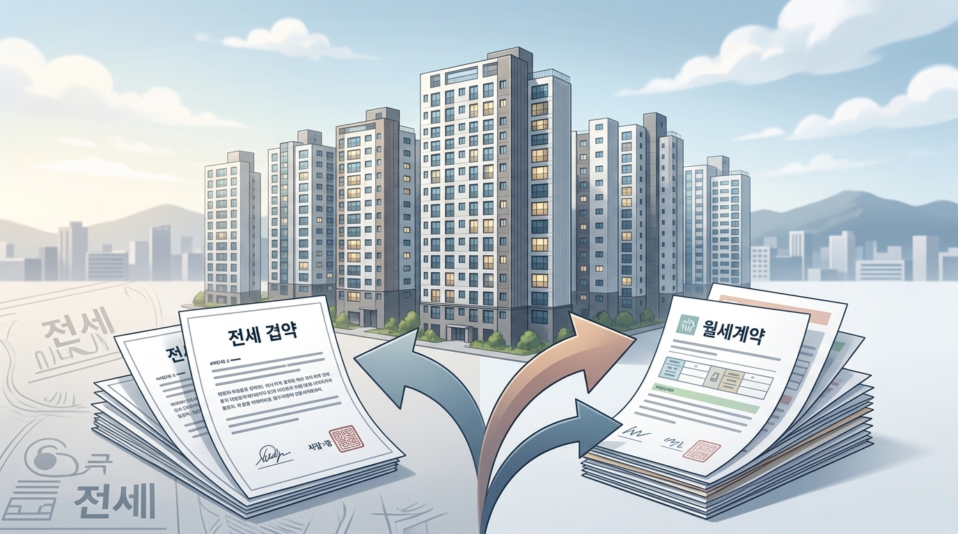 전세 매물 부족과 월세 전환 가속화 현상
