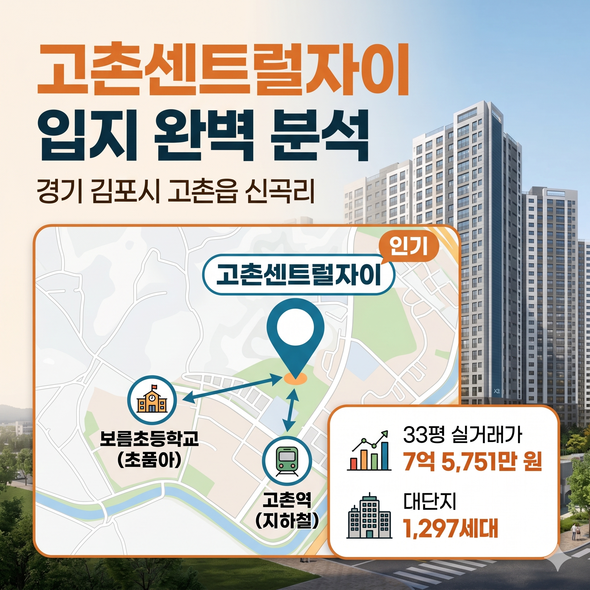 [단지 분석] 김포 고촌센트럴자이 임의공급 청약 D-1! 학군 및 지하철 입지 완벽 해부 🏢