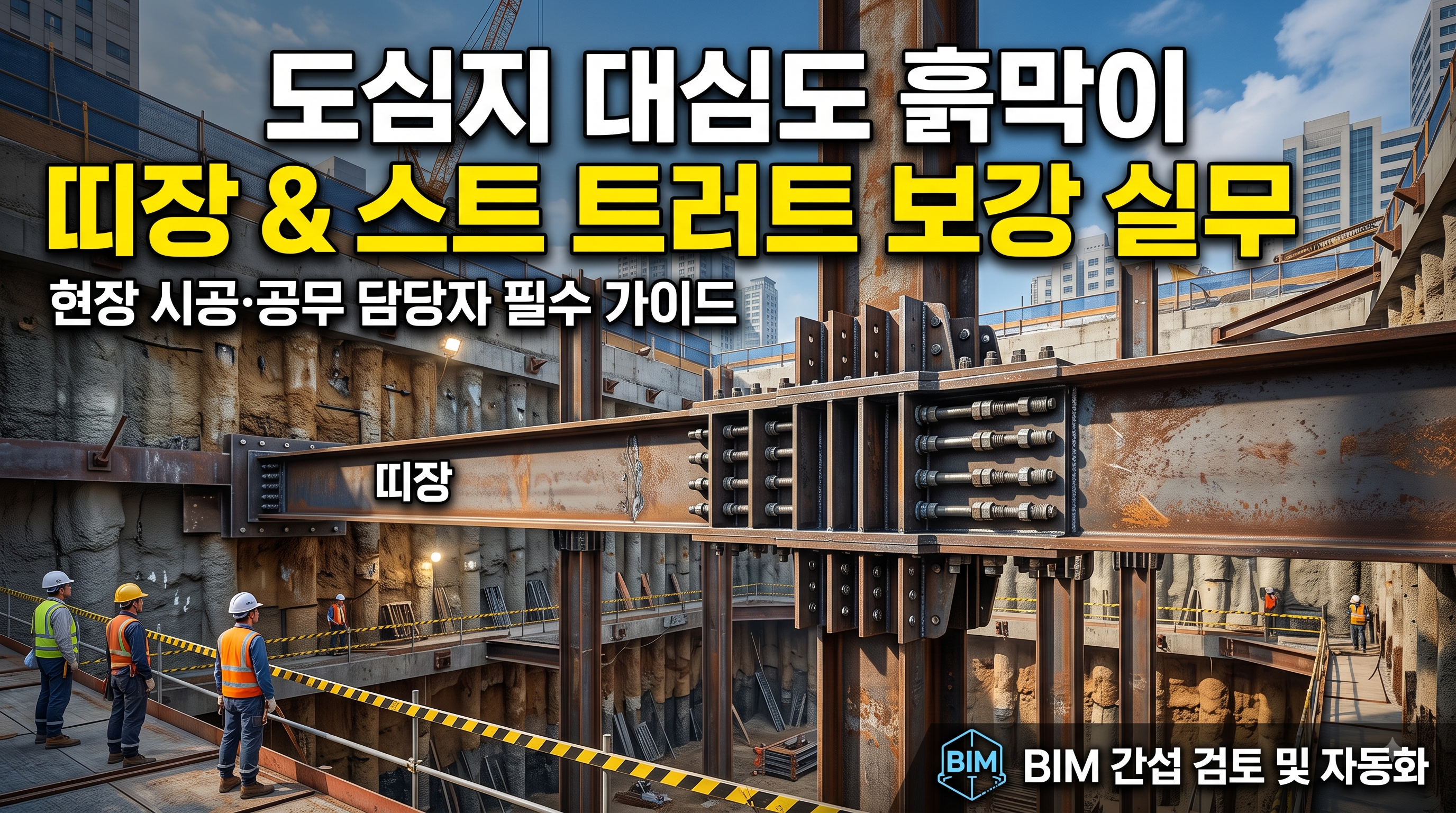 도심지 흙막이: 띠장(Wale)·스트러트 좌굴 방지 시공 가이드